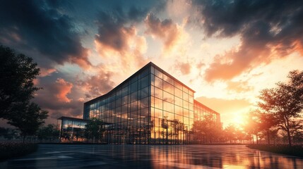 Contemporary Steel and Glass Building, sleek lines, innovative design, urban landscape, striking visual impact, modern aesthetics, architectural marvel