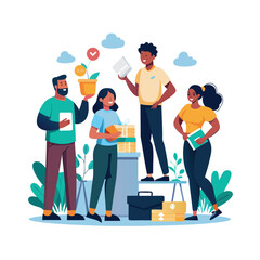 Black people team illustration