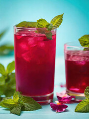 Detox healthy drinks in glass.