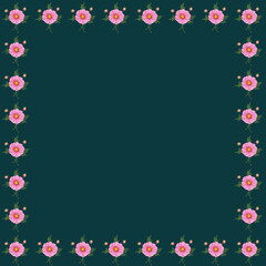 Pink cosmos flower (Cosmos bipinnatus) watercolor illustration for spring seasons. Botanical, flower season on green background 