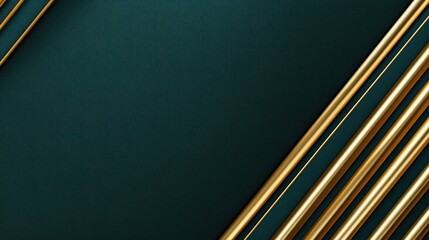 Elegant Green Backdrop with Gold Accents and Stylish Lines