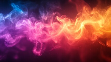 Fototapeta premium Abstract Colorful Smoke Swirls and Glowing Particles