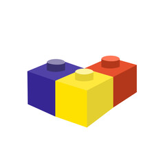 Obraz premium Blue yellow red color bricks vector