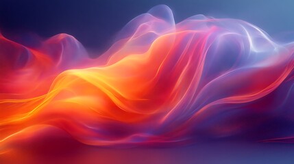 Obraz premium Abstract flowing waves of vibrant orange and purple hues