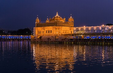The Golden Temple also known as the Harmandir Sāhib, or the Darbār Sāhib, is a gurdwara located in the city of Amritsar, Punjab, India. It is the pre-eminent spiritual site of Sikhism.