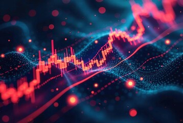 Obraz premium Forex Chart Wallpaper - Abstract Financial Market Visualization