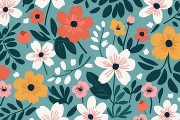 Fototapeta premium seamless floral pattern