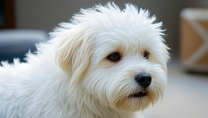 white dog portrait