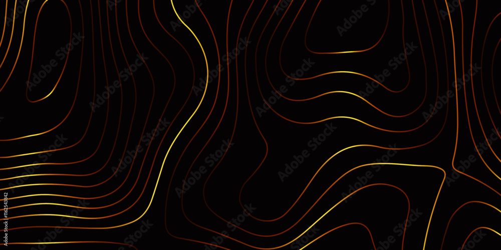 Poster abstract design seamless pattern with line topographic map. geographic mountain relief. retro topogr