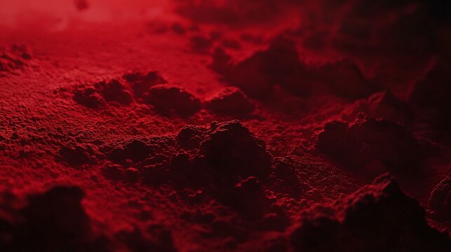 Abstract Red Powder Texture Background Deep Crimson Volcanic Landscape