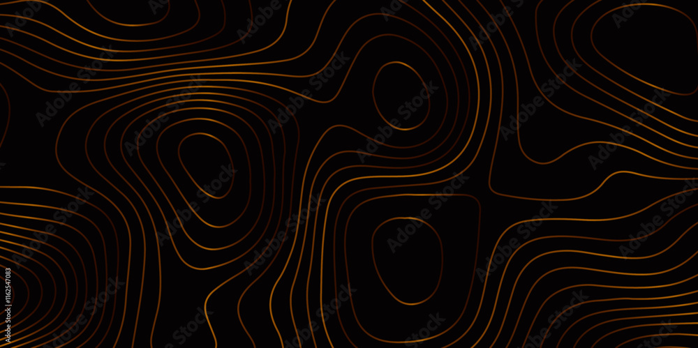 Poster abstract design seamless pattern with line topographic map. geographic mountain relief. retro topogr