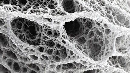 Abstract Grey Organic Network Structure AI Art