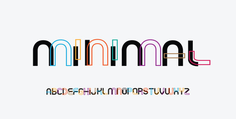 Modern abstract digital alphabet font. Minimal technology typography, Creative urban sport fashion futuristic font and with numbers. vector illustration
