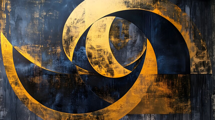 Abstract contemporary art pieces with layered shadow effects, background