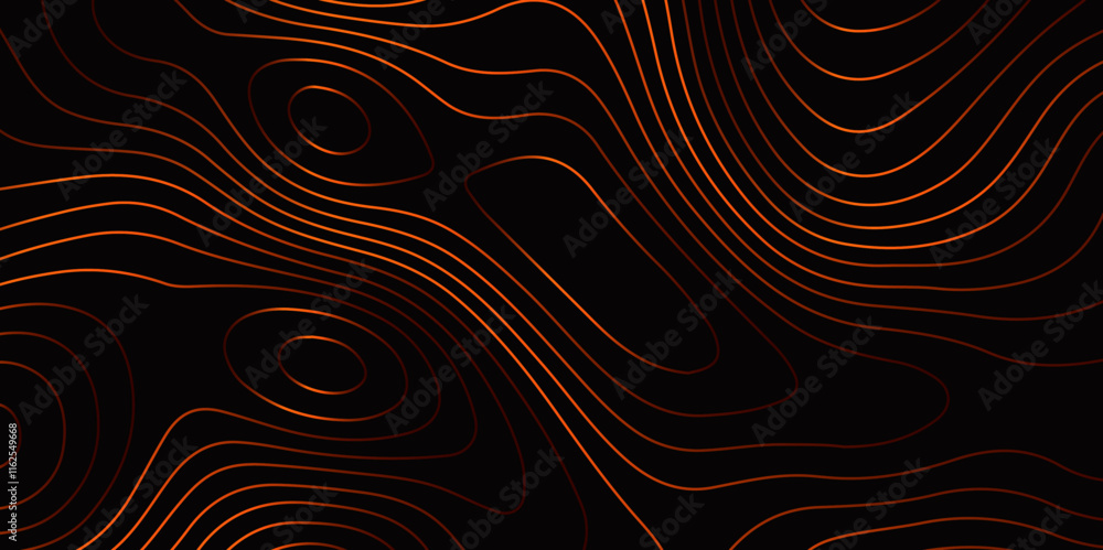 Poster abstract design seamless pattern with line topographic map. geographic mountain relief. retro topogr
