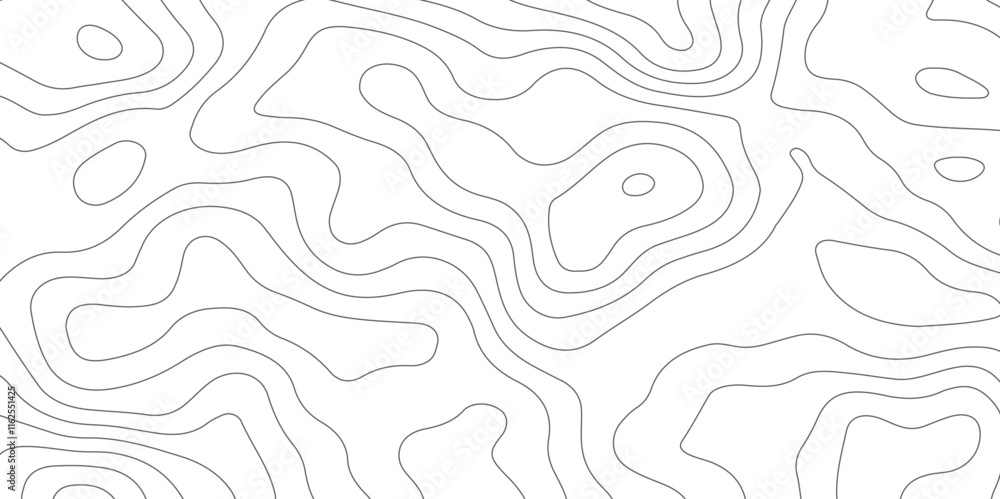 Poster abstract design seamless pattern with line topographic map. geographic mountain relief. retro topogr