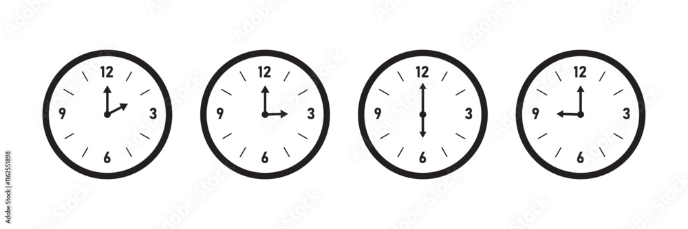 Poster clock icon set. vector illustration of clock, time, count, timer. vector clock in various styles.