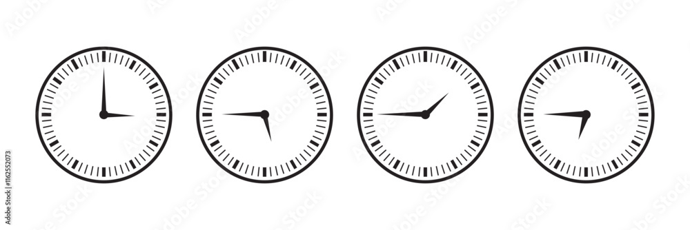 Poster clock icon set. vector illustration of clock, time, count, timer. vector clock in various styles.