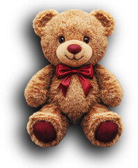 Obraz premium Cute teddy bear soft toy with the red ribbon 3