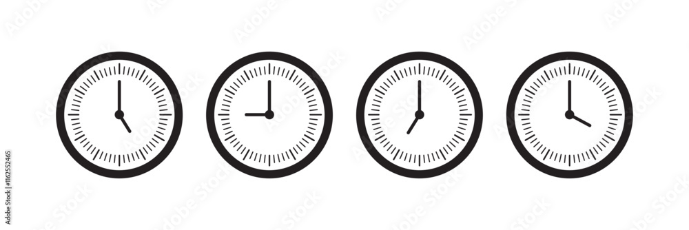 Poster clock icon set. vector illustration of clock, time, count, timer. vector clock in various styles.