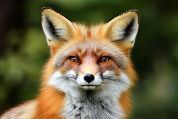 Obraz premium Intelligent Red Fox Portrait Illustration