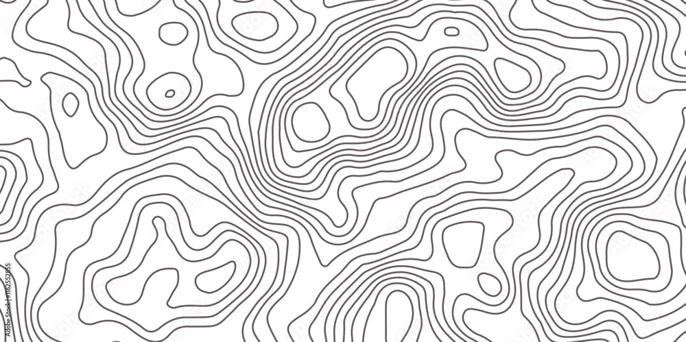 Poster abstract design seamless pattern with line topographic map. geographic mountain relief. retro topogr