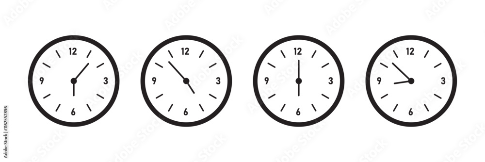 Poster clock icon set. vector illustration of clock, time, count, timer. vector clock in various styles.