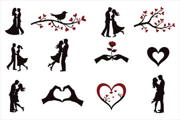 Obraz premium Valentine Love Symbols Vector Pack 