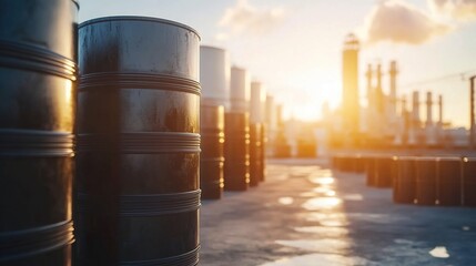 Oil barrels stacked in storage, symbolizing the global reliance on fossil fuels and the need for sustainable energy solutions.