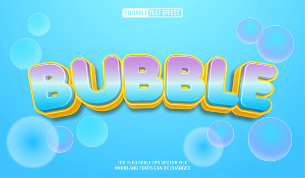 Editable 3d text style effect - Rainbow Bubble  text effect Template