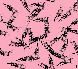 Abstract water color black seamless patterns