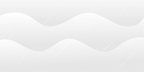 Abstract minimalistic white paper wave curve lines banner background design.
