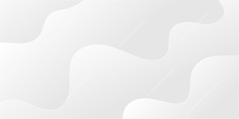 Abstract minimalistic white paper wave curve lines banner background design.
