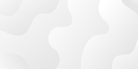 Abstract minimalistic white paper wave curve lines banner background design.
