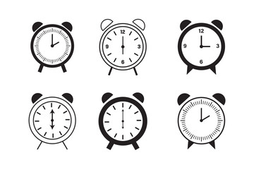 alarm clock icon set on white background, eps10