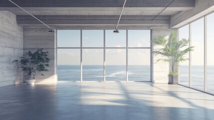 Coastal Minimalist Loft: Ocean View Studio Apartment