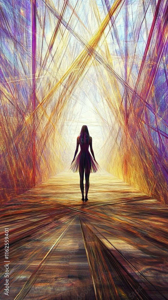 Poster exploration of shifting dimensions in a surreal human perspective