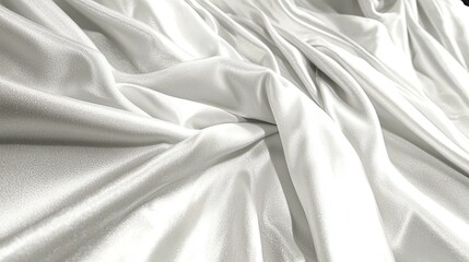 Obraz premium Luxurious White Satin With Smooth Texture and Graceful Wavy Folds on a Soft Background
