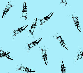 Abstract water color black seamless patterns