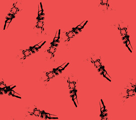 Abstract water color black seamless patterns