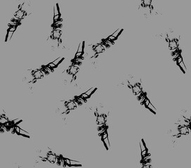 Abstract water color black seamless patterns