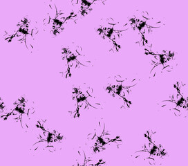 Abstract water color black seamless patterns