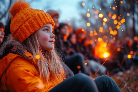 A school football game under the lights in a small Iowa community, with enthusiastic fans in the bleachers