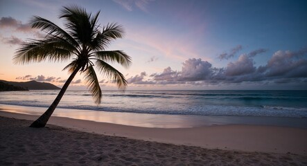 Dawn over a tropical beach where soft waves greet the new day