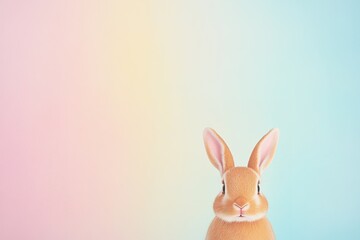 Obraz premium vibrant easter invitation with bold watercolor bunny design centered on pastel background with soft edges