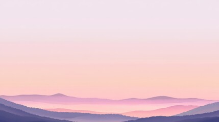 Obraz premium Serene Pastel Mountainscape at Sunrise Dawn