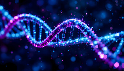 Glowing DNA Double Helix Structure.
