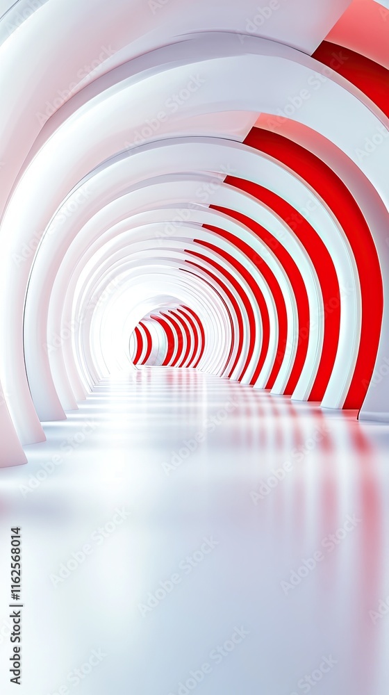 Aufkleber Illuminated Pathway in a Futuristic Minimalistic Space With Striking Lines and Curves