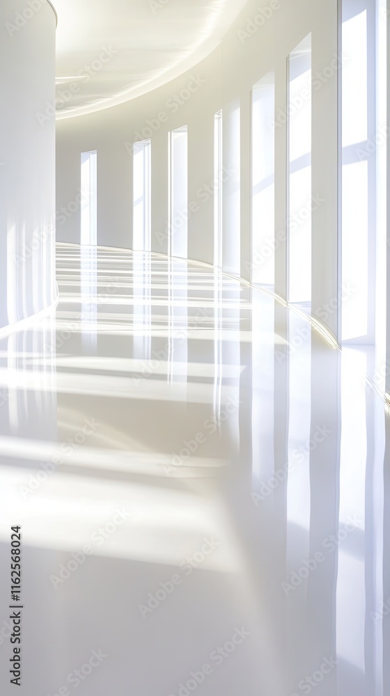 Aufkleber Exploring a Futuristic Minimalistic Space Illuminated by Soft Backlit Light
