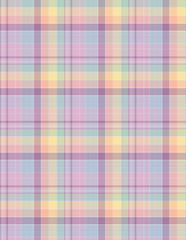 Plaid fabric pattern, blue, brown, cream, seamless for textiles, and for designing clothes, skirts or decorative fabrics. Vector illustration.